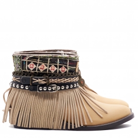 BOTAS BOHO PIEL BEIGE - TALLA 37