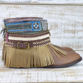 BOTAS BOHO SERPIENTE PIEL MARRÓN - TALLA 41