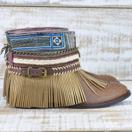 BOTAS BOHO SERPIENTE PIEL MARRÓN - TALLA 41