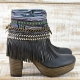 BOTAS BOHO TACON PIEL NEGRO - TALLA 36