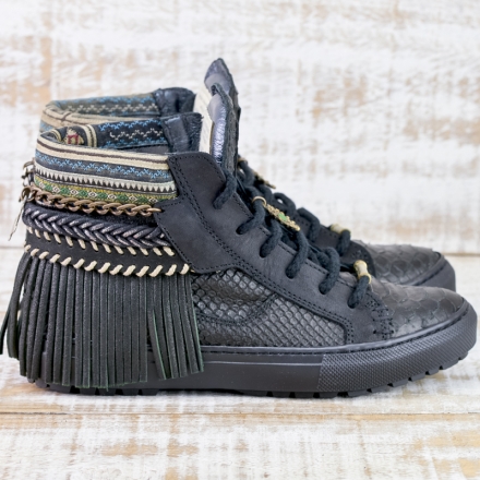 SNEAKER SERPIENTE PIEL NEGRO - TALLA 36