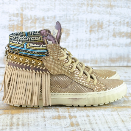 SNEAKER PIEL DE SERPIENTE ORO - TALLA 36