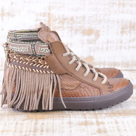 SNEAKER SERPIENTE PIEL MARRÓN - TALLA 37