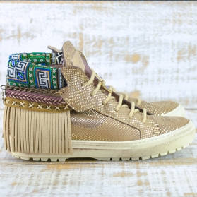 SNEAKER PIEL DE SERPIENTE ORO - TALLA 41