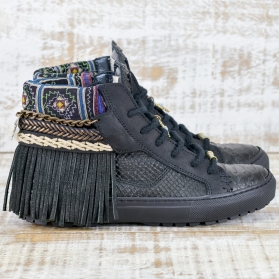 SNEAKER SERPIENTE PIEL NEGRA - TALLA 36