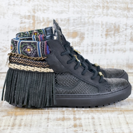 SNEAKER SERPIENTE PIEL NEGRA - TALLA 36