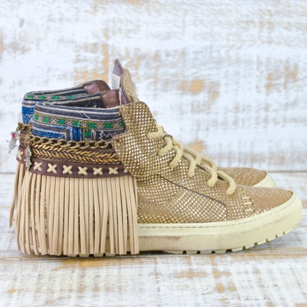 SNEAKER PIEL DE SERPIENTE ORO - TALLA 36