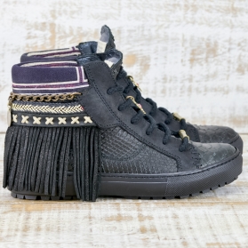  SNEAKER SERPIENTE PIEL NEGRA - TALLA 37